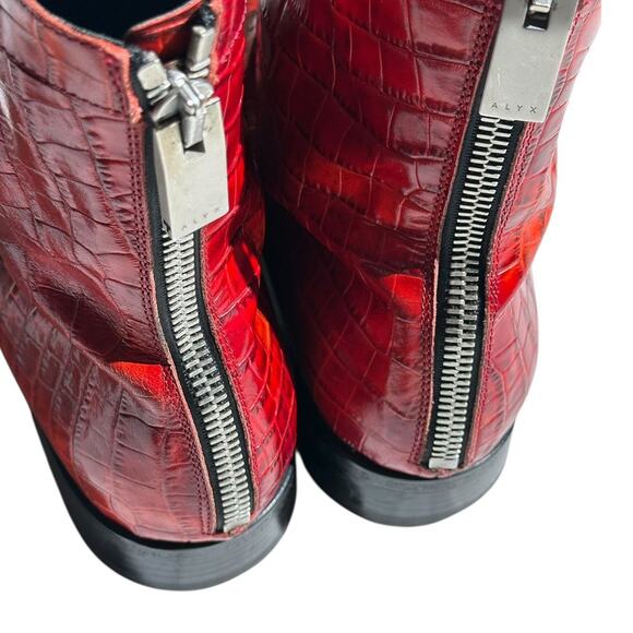 Runway croc skin zip boot main image 4